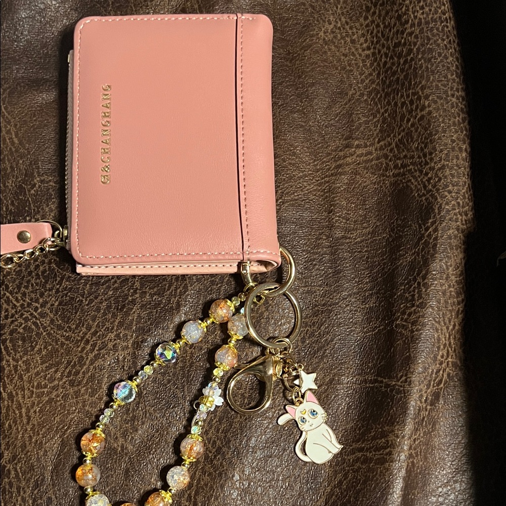 Blush Card Holder with Beaded Charm by Marc Jacobs